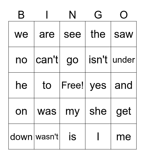 SIPPS Bingo 1 - 28 Bingo Card