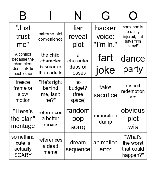 Megamind and the Doom Syndicate Bingo Card