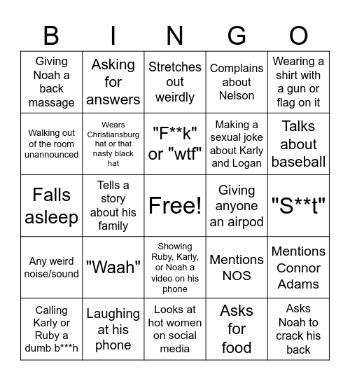 Christian Bingo Card