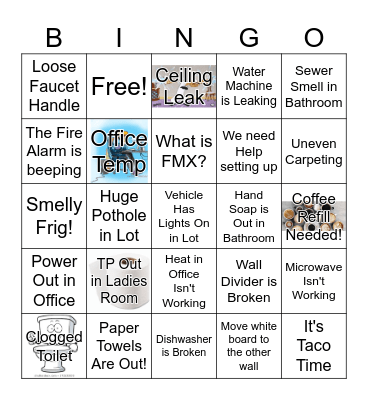 Facilities Management Bingo !! Bingo Card