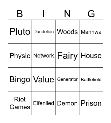 Test Bingo Card