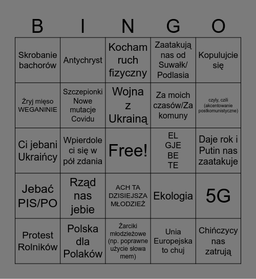 BINGO PEDAGOGICZNE Bingo Card