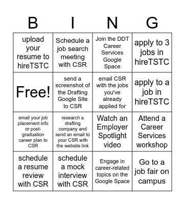 DDT BINGO Card