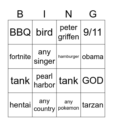 infinity craft Bingo Card