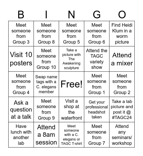 Group 3 Bingo Card