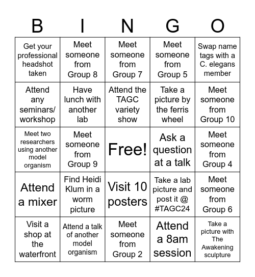 Group 5 Bingo Card