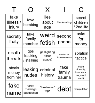 WHO TF DID I MARRY BINGO CARD Bingo Card