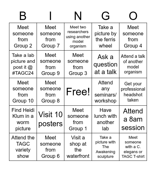 Group 6 Bingo Card