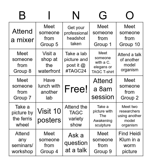 Group 7 Bingo Card