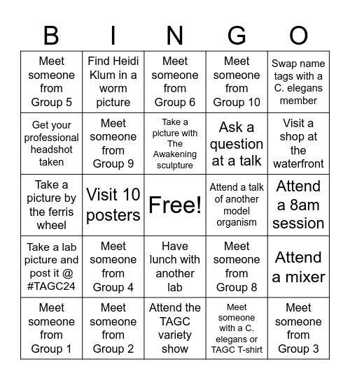 Group 8 Bingo Card