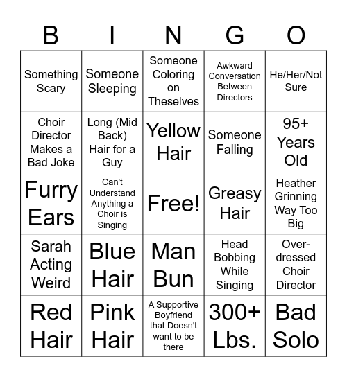 F.O.C. Bingo Card