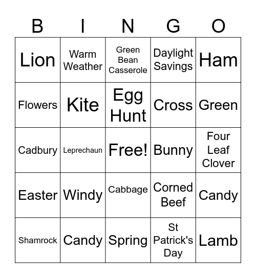 March Bingo Card