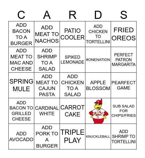 Cardinals Nation Bingo Card