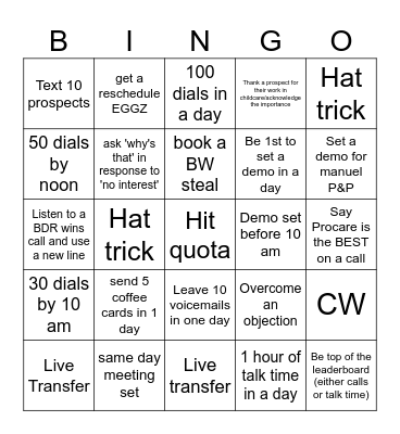 Monthly Success Bingo Card