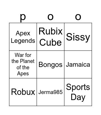 Le fun Bingo Card