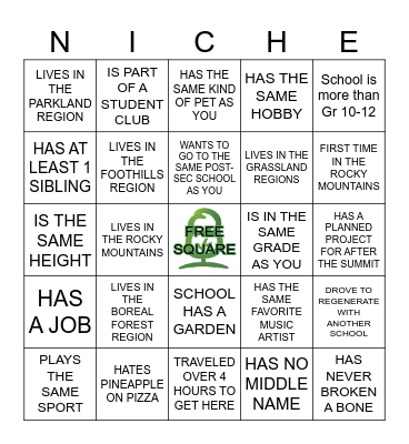 5 Things in Common Bingo Card