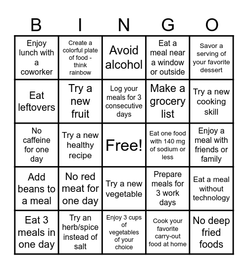 March Madness Nutrition Bingo! Bingo Card