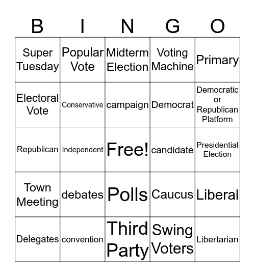 Election Bingo Card