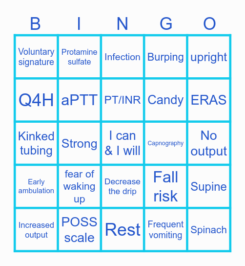 Operative Bingo Card