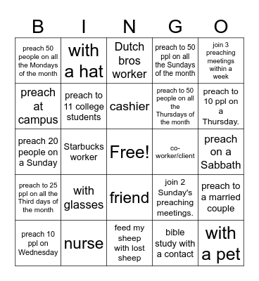 The Passover New Life Preaching Festival Bingo Card Bingo Card