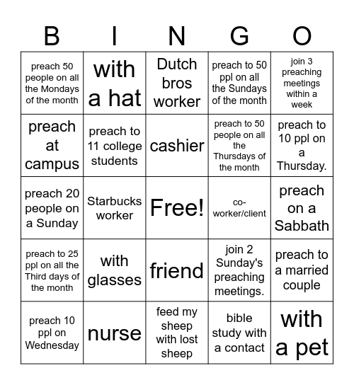 The Passover New Life Preaching Festival Bingo Card Bingo Card