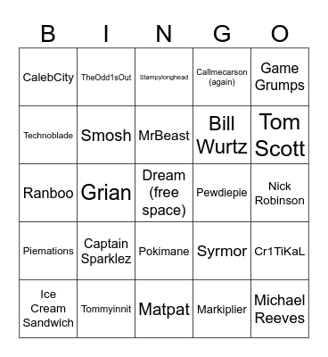 Youtuber Allegations Bingo Card