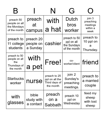 The Passover New Life Preaching Festival Bingo Card Bingo Card