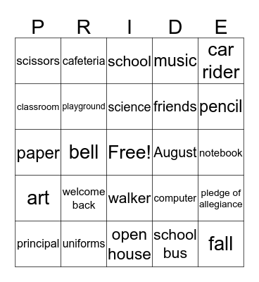 PBS Bingo Card Bingo Card