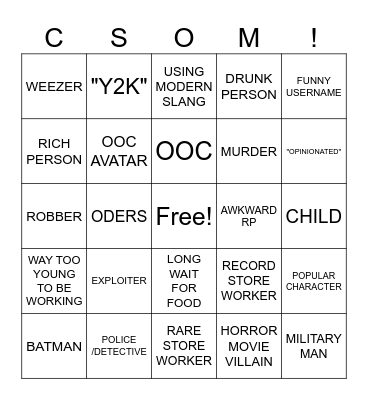 CSOM BINGO Card