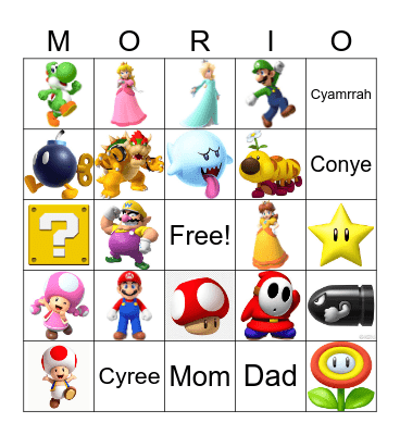 Super Mario Bingo Card