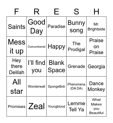 FRESH CONFERENCE Bingo Card