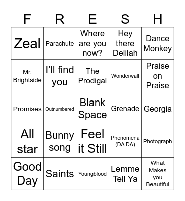 FRESH CONFERENCE Bingo Card