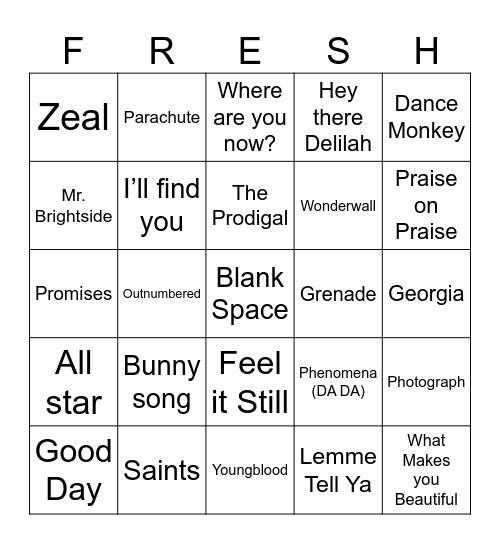 FRESH CONFERENCE Bingo Card