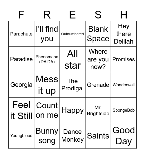 FRESH CONFERENCE Bingo Card