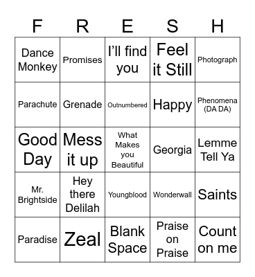 Fresh Conference Bingo Card