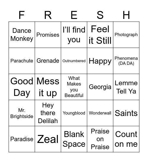 Fresh Conference Bingo Card