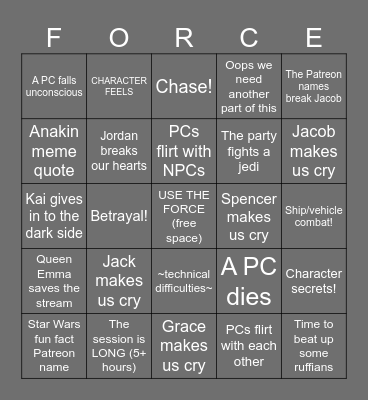 Apostate - Episode II Bingo Card