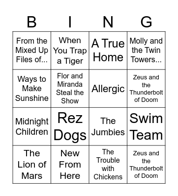 In Which Book Bingo Card