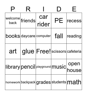 PBS Bingo Card Bingo Card