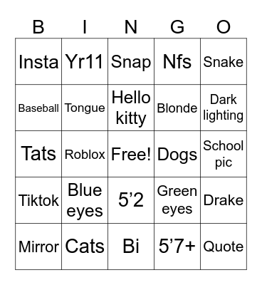 Wizz Bingo Card