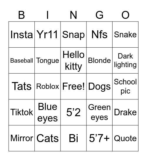 Wizz Bingo Card