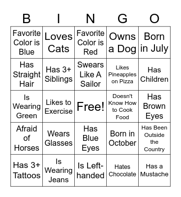 Find Someone Who... Bingo Card