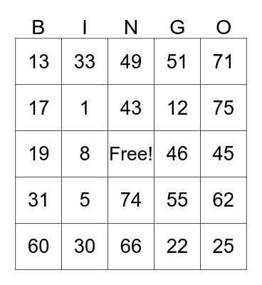 BINGO BONANZA 2016 Bingo Card