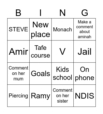 Hiba Bingo Card