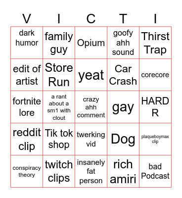 instagram reel bingo Card