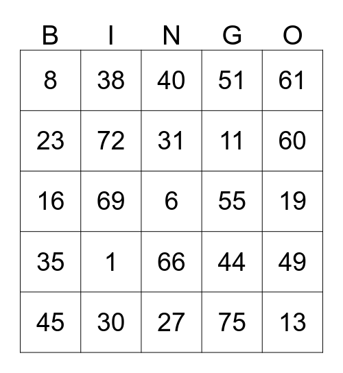 Carnival Sports Day(嘉年华运动会)  Bingo Card