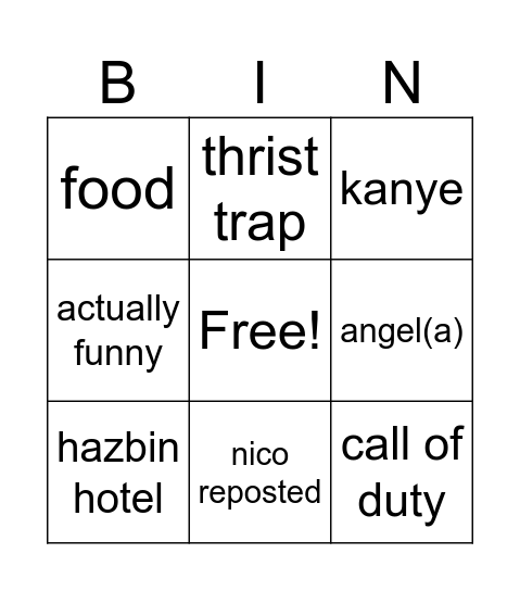 julian tiktok Bingo Card