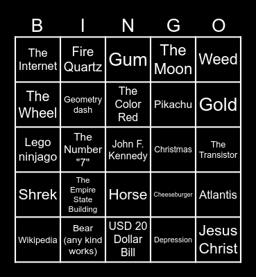 Infinite Craft Bingo Card