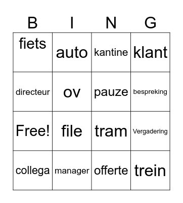 NT2 Werk Bingo Card