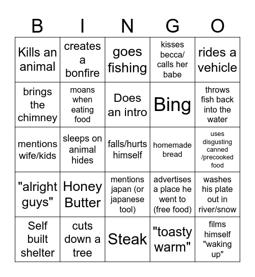 Outdoor Bingo Card